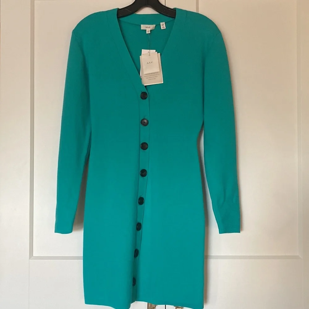 A.L.C. Knit Nate Button down puff sleeve dress XS - Picture 9 of 9